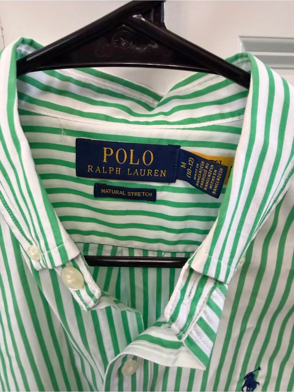 Ralph Lauren Green & White Striped Button-Down Shirt